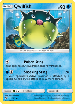Qwilfish z edície Shining Legends, karta č.21