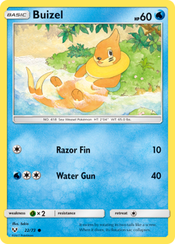 Buizel z edície Shining Legends, karta č.22