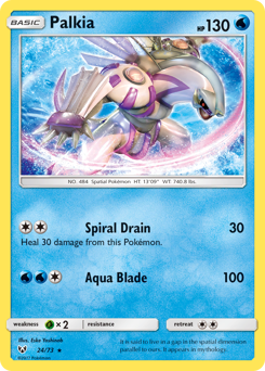 Palkia z edície Shining Legends, karta č.24