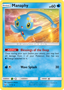 Manaphy z edície Shining Legends, karta č.25