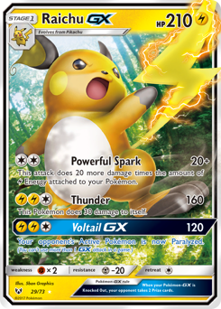 Raichu-GX z edície Shining Legends, karta č.29