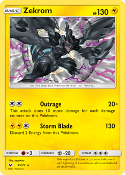 Zekrom z edície Shining Legends, karta č.35