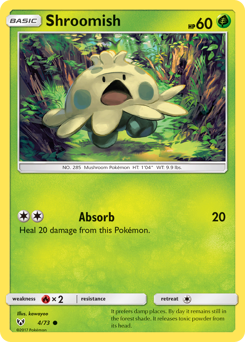 Shroomish z edície Shining Legends, karta č.4