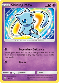 Shining Mew z edície Shining Legends, karta č.40