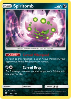 Spiritomb z edície Shining Legends, karta č.47