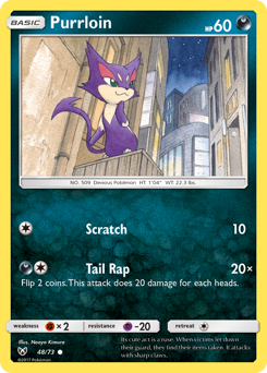 Purrloin z edície Shining Legends, karta č.48
