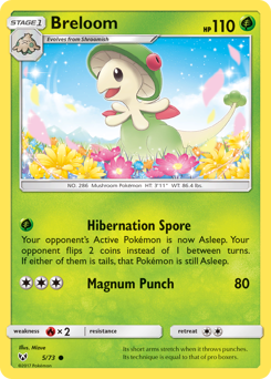 Breloom z edície Shining Legends, karta č.5