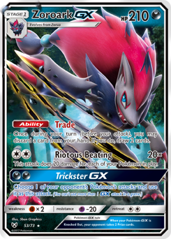 Zoroark-GX z edície Shining Legends, karta č.53