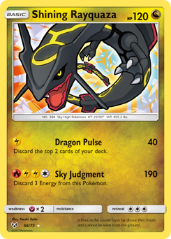 Shining Rayquaza z edície Shining Legends, karta č.56
