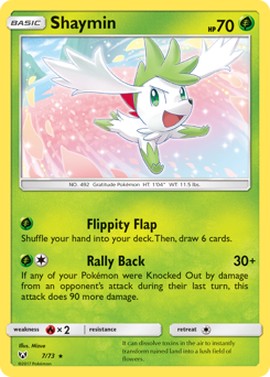 Shaymin z edície Shining Legends, karta č.7