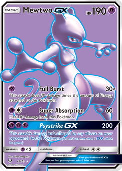 Mewtwo-GX z edície Shining Legends, karta č.72