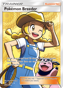 Pokémon Breeder z edície Shining Legends, karta č.73