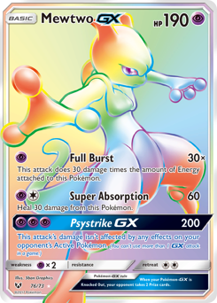 Mewtwo-GX z edície Shining Legends, karta č.76