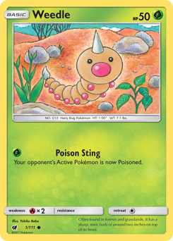 Weedle z edície Crimson Invasion, karta č.1