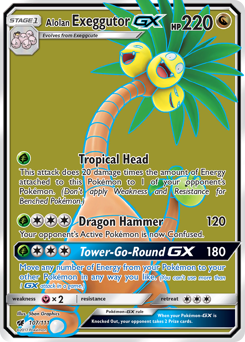 Alolan Exeggutor-GX z edície Crimson Invasion, karta č.107