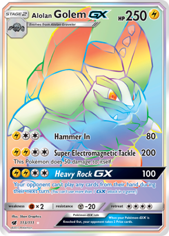 Alolan Golem-GX z edície Crimson Invasion, karta č.113