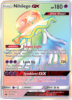 Nihilego-GX z edície Crimson Invasion, karta č.114