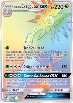 Alolan Exeggutor-GX z edície Crimson Invasion, karta č.118