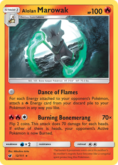 Alolan Marowak z edície Crimson Invasion, karta č.12