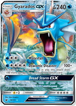 Gyarados-GX z edície Crimson Invasion, karta č.18