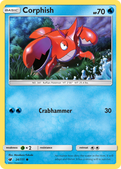 Corphish z edície Crimson Invasion, karta č.24