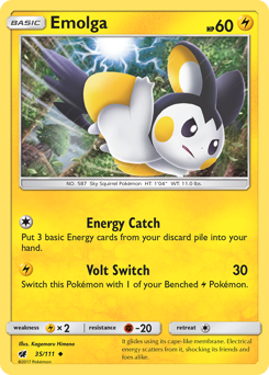 Emolga z edície Crimson Invasion, karta č.35