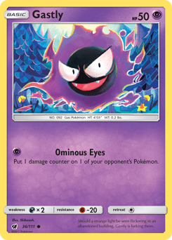 Gastly z edície Crimson Invasion, karta č.36