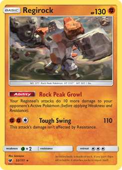 Regirock z edície Crimson Invasion, karta č.53
