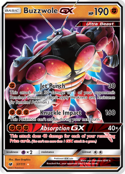 Buzzwole-GX z edície Crimson Invasion, karta č.57