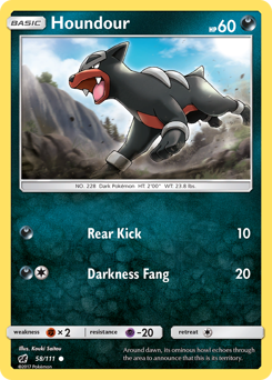 Houndour z edície Crimson Invasion, karta č.58