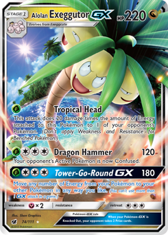 Alolan Exeggutor-GX z edície Crimson Invasion, karta č.74