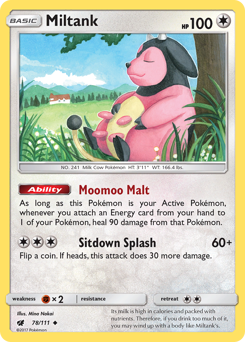 Miltank z edície Crimson Invasion, karta č.78
