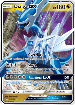 Dialga-GX z edície Ultra Prism, karta č.100