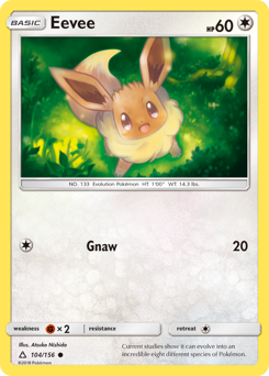 Eevee z edície Ultra Prism, karta č.104