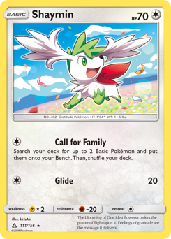 Shaymin z edície Ultra Prism, karta č.111