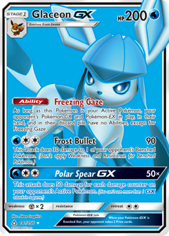 Glaceon-GX z edície Ultra Prism, karta č.141