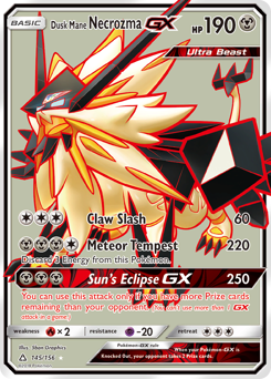 Dusk Mane Necrozma-GX z edície Ultra Prism, karta č.145
