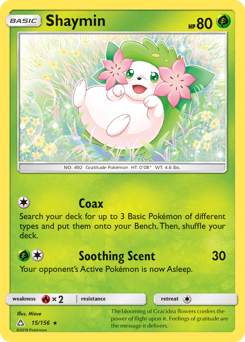 Shaymin z edície Ultra Prism, karta č.15