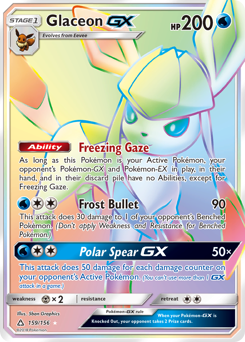 Glaceon-GX z edície Ultra Prism, karta č.159