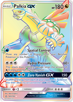 Palkia-GX z edície Ultra Prism, karta č.165