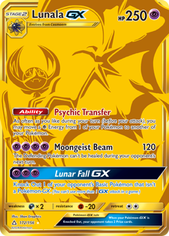 Lunala-GX z edície Ultra Prism, karta č.172