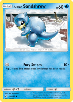 Alolan Sandshrew z edície Ultra Prism, karta č.28