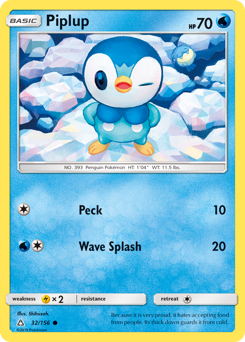 Piplup z edície Ultra Prism, karta č.32