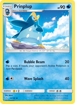 Prinplup z edície Ultra Prism, karta č.33