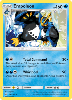 Empoleon z edície Ultra Prism, karta č.34