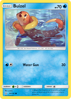 Buizel z edície Ultra Prism, karta č.35