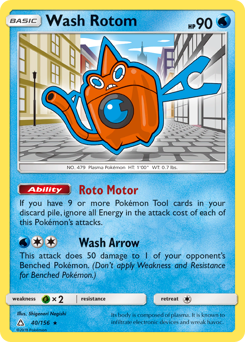 Wash Rotom z edície Ultra Prism, karta č.40