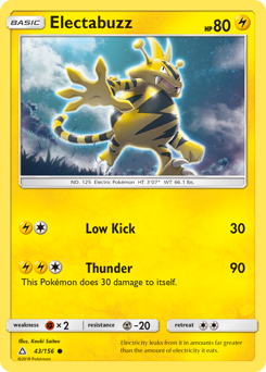 Electabuzz z edície Ultra Prism, karta č.43