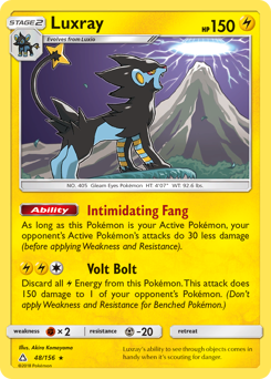 Luxray z edície Ultra Prism, karta č.48