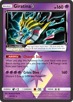 Giratina ◇ z edície Ultra Prism, karta č.58